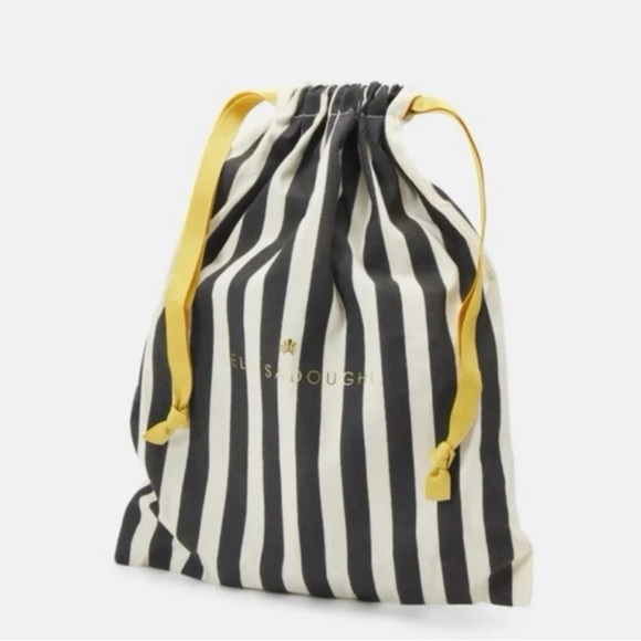 $90 Lele Sadoughi Riviera Beaded Huggie Hoop Earrings small / black & white - Picture 2 of 7